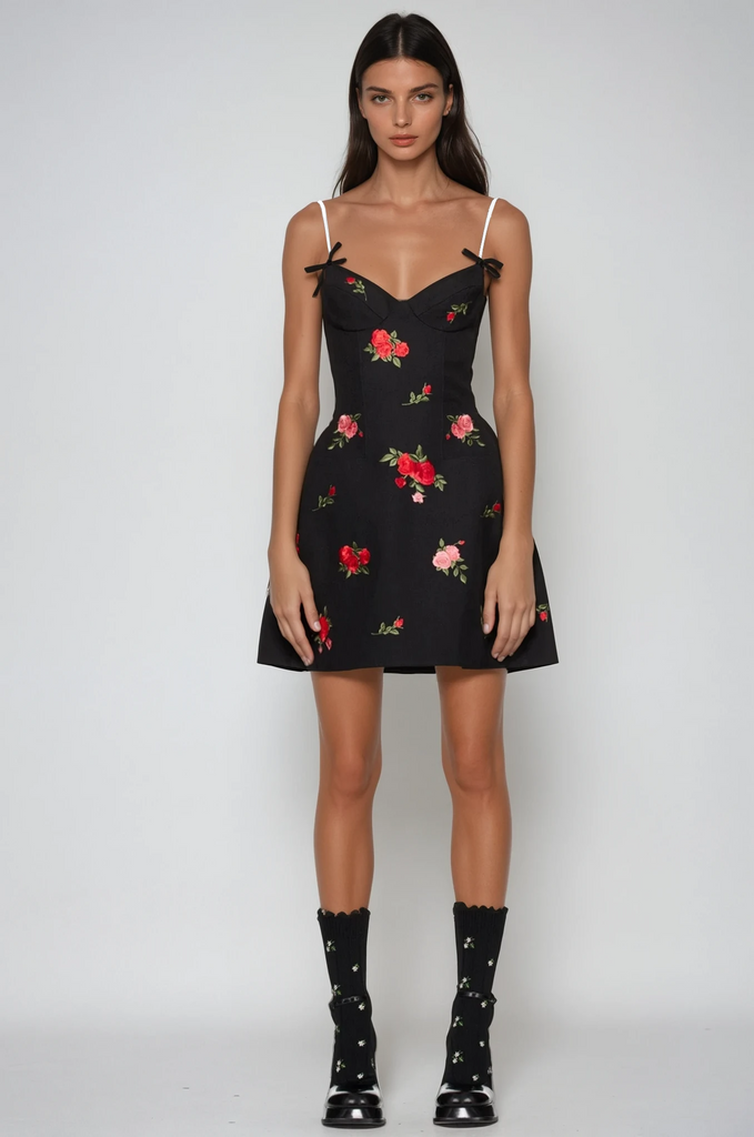 Stylish beautiful dress | Ziri Spaghetti Floral Mini Dress - Ideal for special occasions