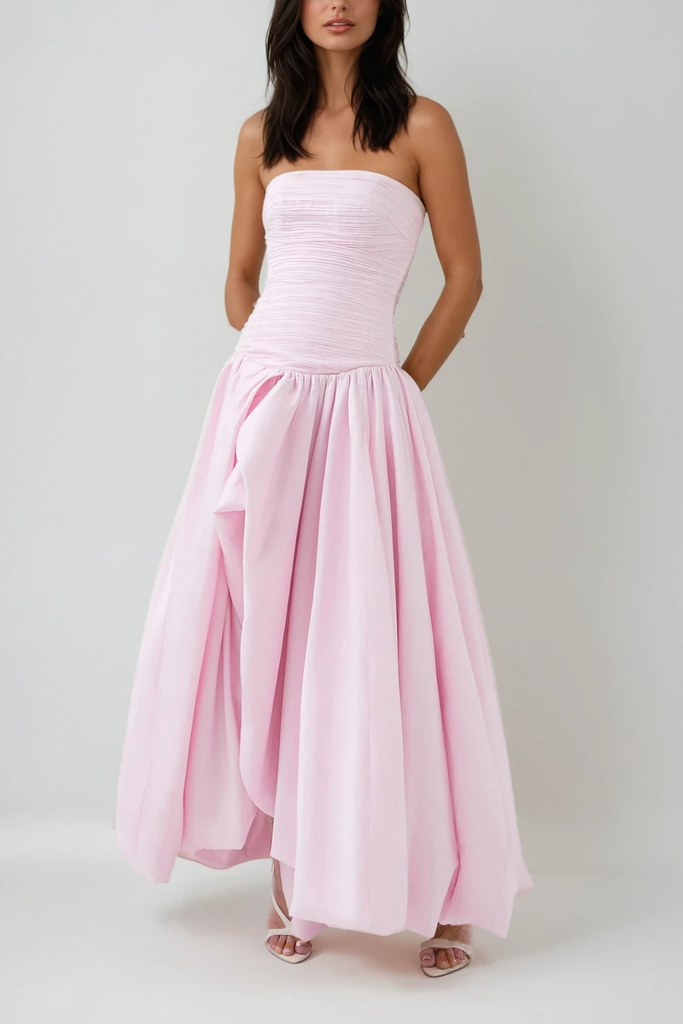 Shop  beautiful dress - Perfect for special occasions | Ziska Strapless Split Ruffle Maxi Dress