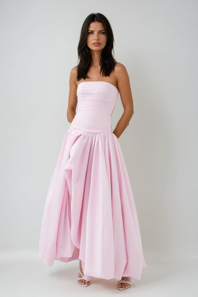 Shop  beautiful dress - Perfect for special occasions | Ziska Strapless Split Ruffle Maxi Dress
