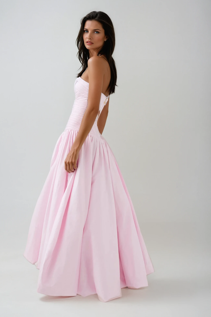 Ziska Strapless Split Ruffle Maxi Dress - Stylish beautiful dress for special occasions | Buy Online