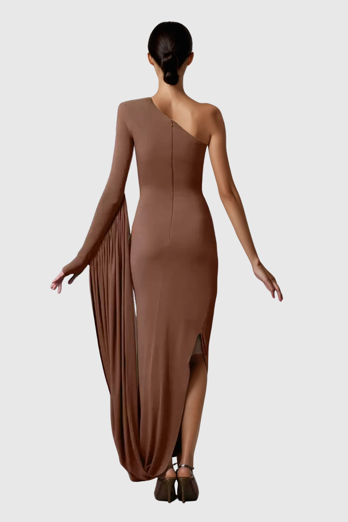 Stylish beautiful dress | Zita One Shouder Ruch Maxi Dress - Ideal for special occasions