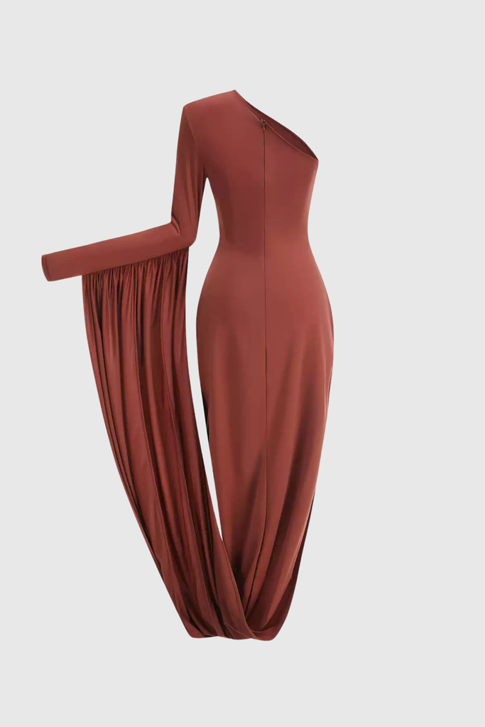 Stylish beautiful dress | Zita One Shouder Ruch Maxi Dress - Ideal for special occasions