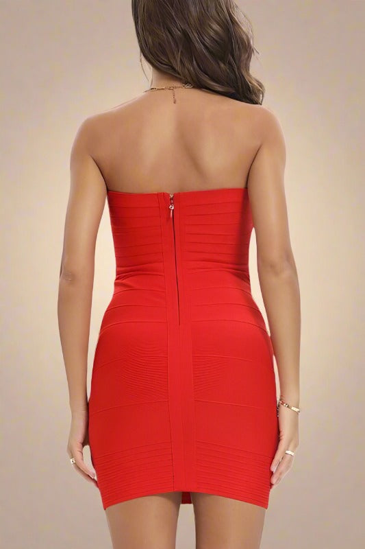 Shop  red dress - Perfect for special occasions | Aaliyah Bandage Mini Dress - Lipstick Red
