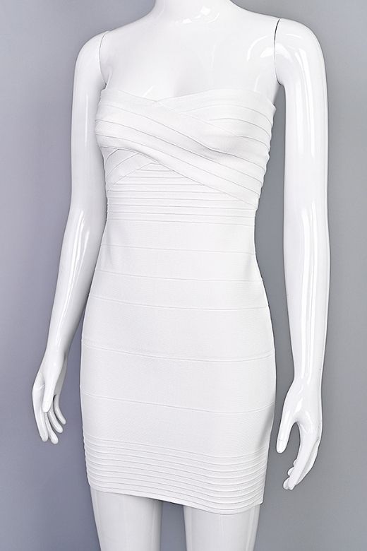 Shop  white dress - Perfect for special occasions | Aaliyah Bandage Mini Dress - White Pearl