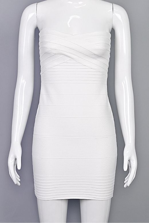 Shop  white dress - Perfect for special occasions | Aaliyah Bandage Mini Dress - White Pearl