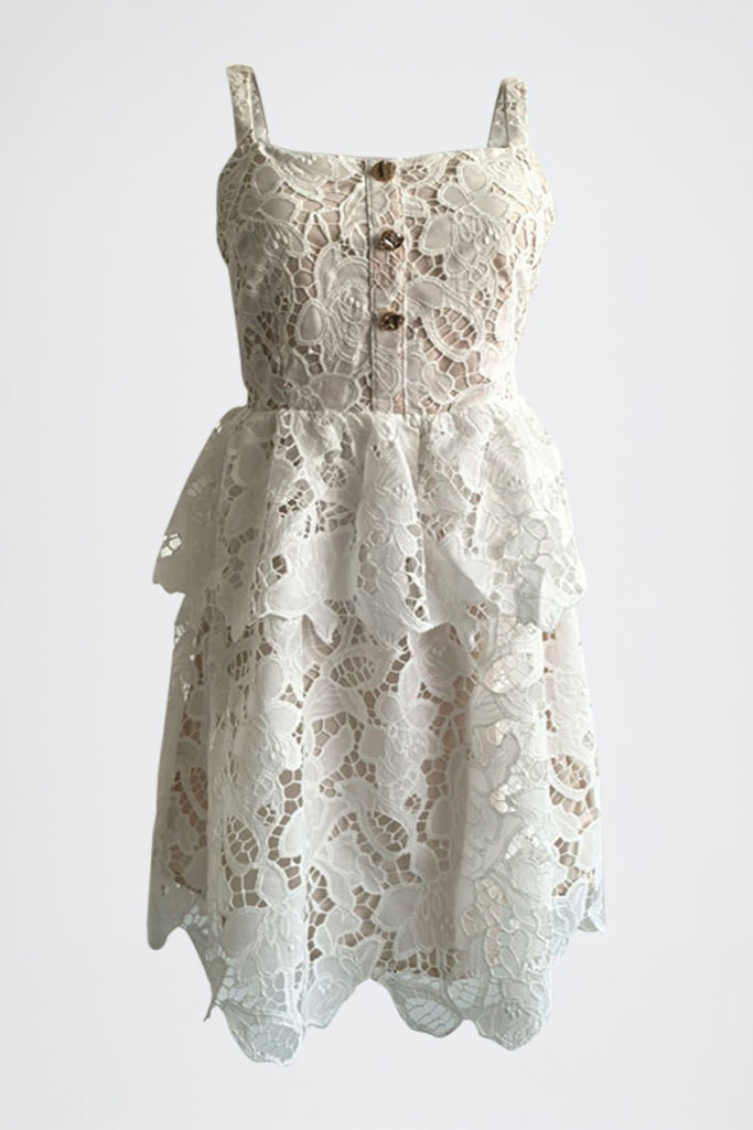 Aaliyah Single Breasted Ruffle Mini Dress - Stylish beautiful dress for special occasions | Buy Online