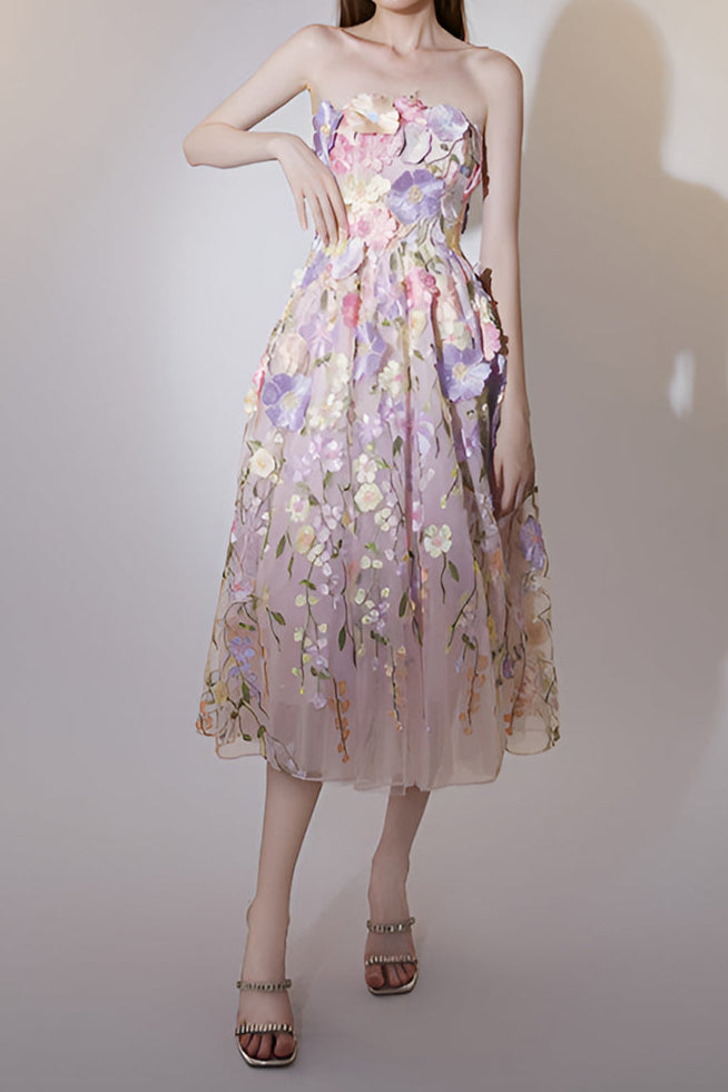 Shop  pink dress - Perfect for special occasions | prima floral embroidery midi dress in pastel pink