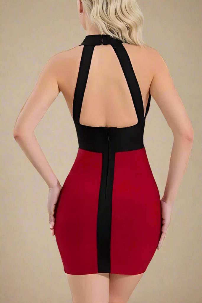 Stylish red dress | Audrey Bandage Mini Dress - Cherry Red - Ideal for special occasions