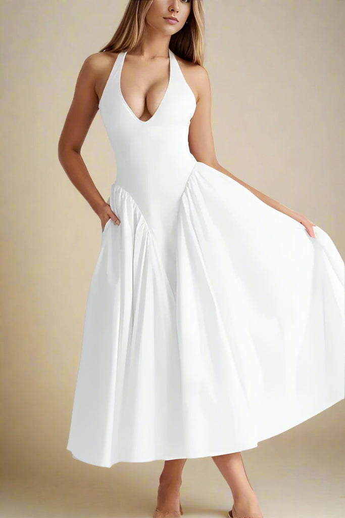 Shop  white dress - Perfect for special occasions | Austen Bodycon Midi Dress - White Pearl
