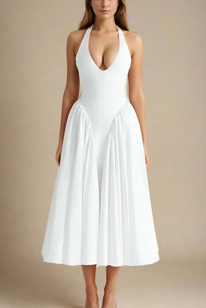 Austen Bodycon Midi Dress - White Pearl - Stylish white dress for special occasions | Buy Online