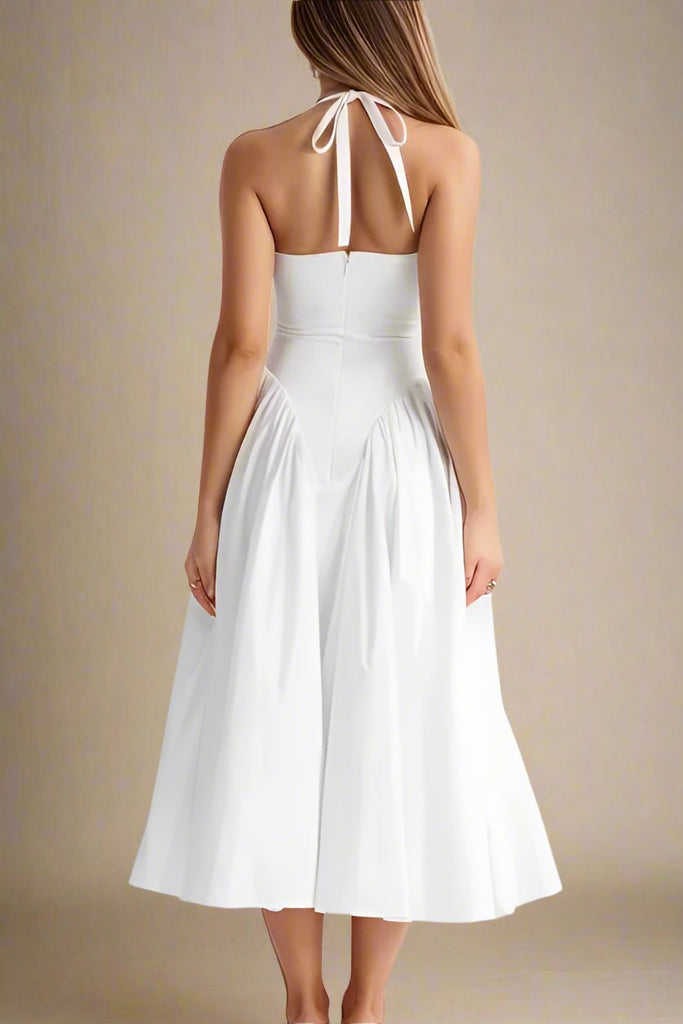 Shop  white dress - Perfect for special occasions | Austen Bodycon Midi Dress - White Pearl