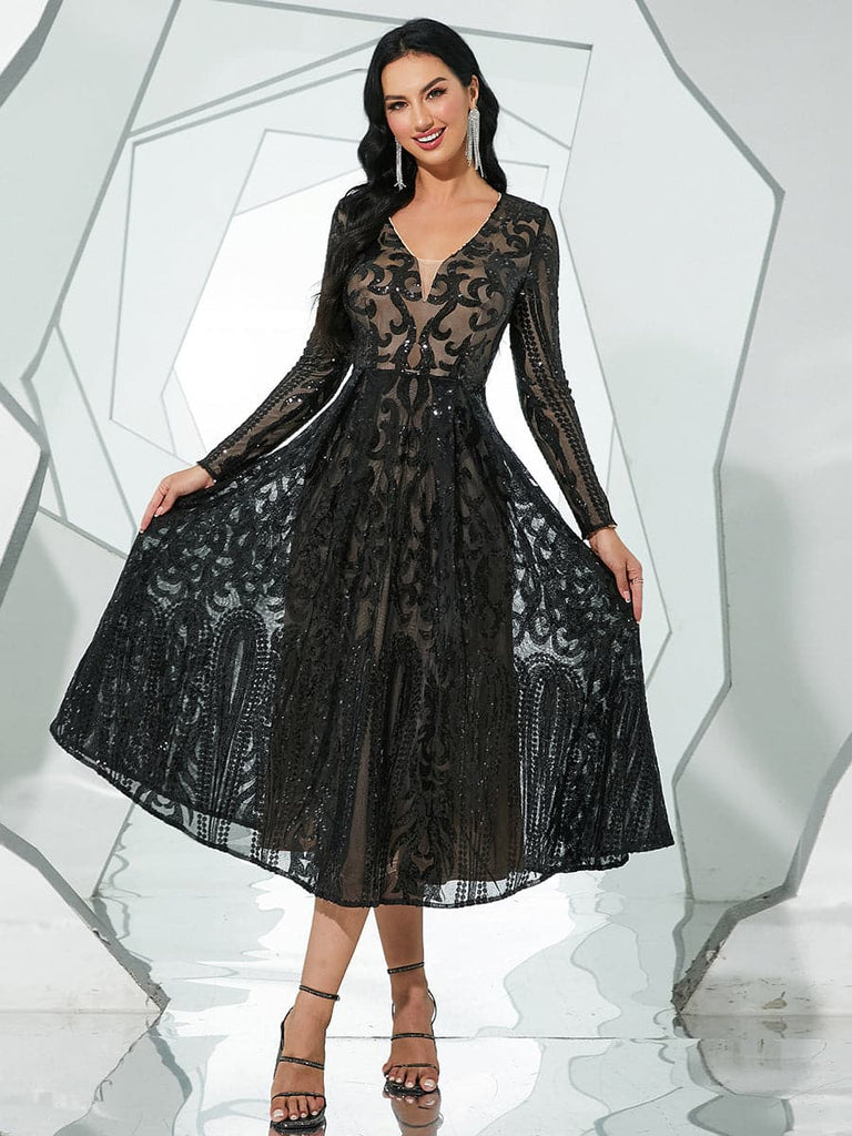 Shop  black dress - Perfect for special occasions | A-Line Tulle Black Midi Dress