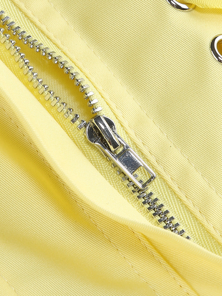 Shop  yellow mini - Perfect for special occasions | samantha flower embellished mini skirt corset set in yellow