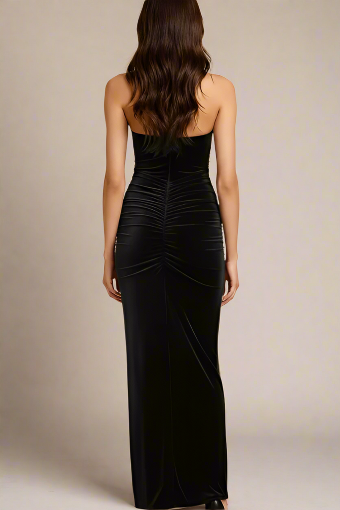 Bella Bodycon Wrap Maxi Dress - Classic Black - Stylish black dress for special occasions | Buy Online