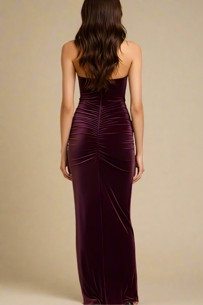 Stylish red dress | Bella Bodycon Wrap Maxi Dress - Red Wine - Ideal for special occasions