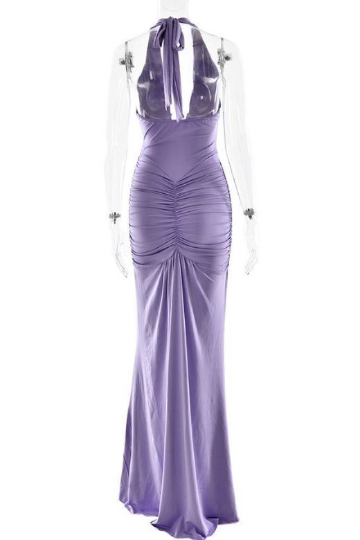 Bella Bodycon Wrap Maxi Dress - Violet - Stylish beautiful dress for special occasions | Buy Online
