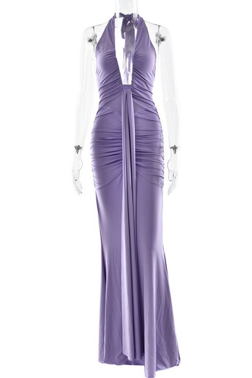 Stylish beautiful dress | Bella Bodycon Wrap Maxi Dress - Violet - Ideal for special occasions