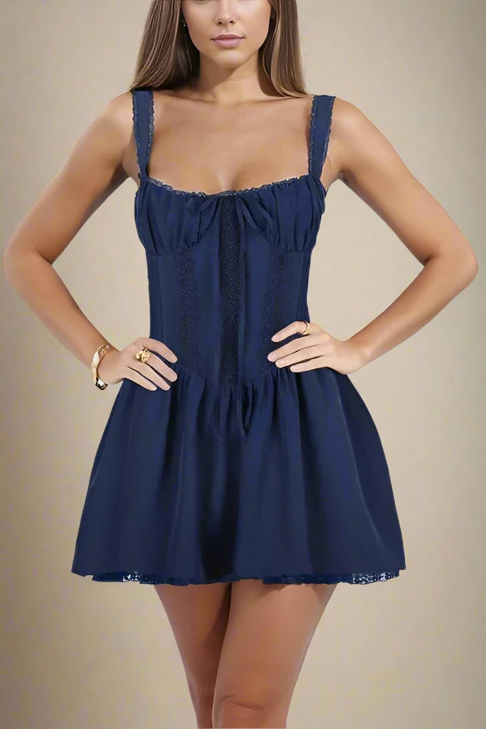 Belle Bodycon Mini Dress - Navy Blue - Stylish blue dress for special occasions | Buy Online