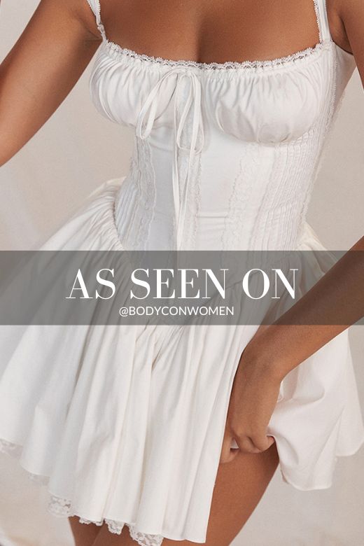 Belle Bodycon Mini Dress - White Pearl - Stylish white dress for special occasions | Buy Online