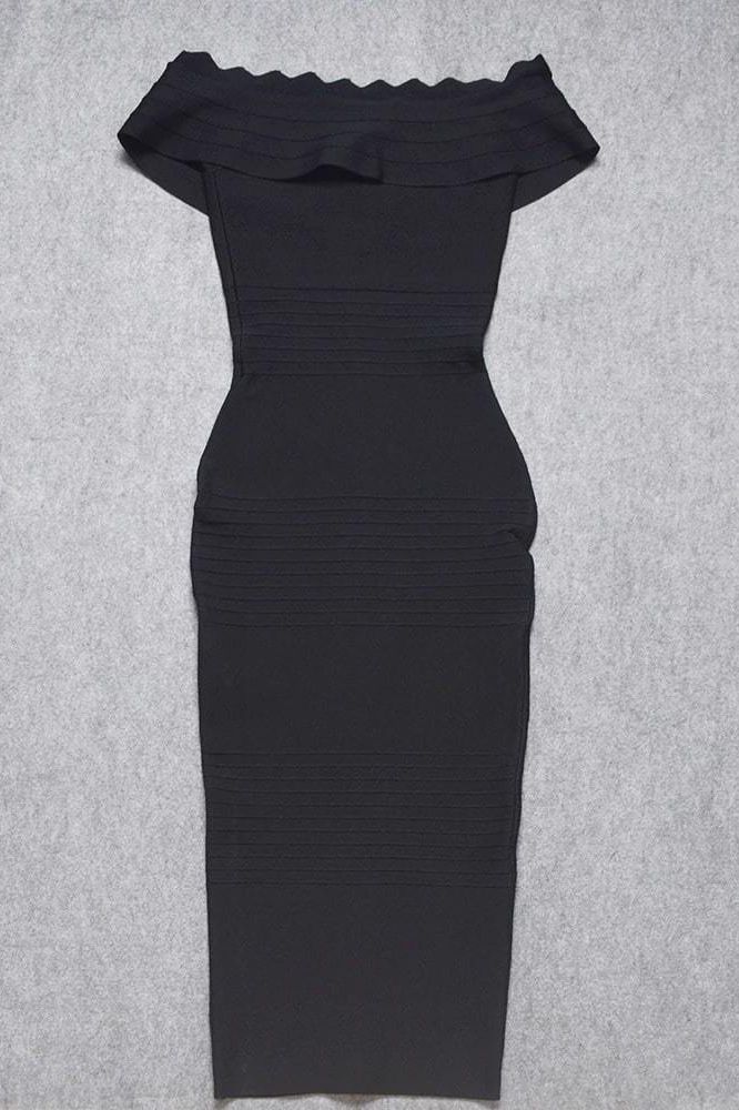 Stylish black dress | Billie Bandage Midi Dress - Classic Black - Ideal for special occasions