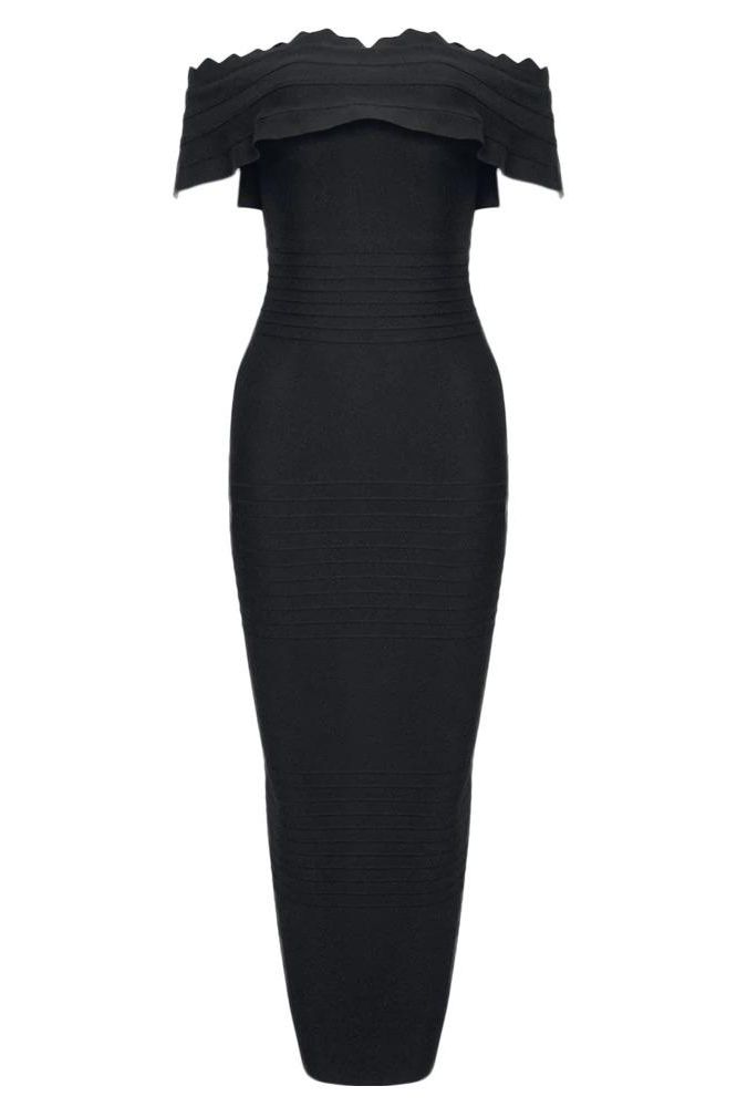Stylish black dress | Billie Bandage Midi Dress - Classic Black - Ideal for special occasions