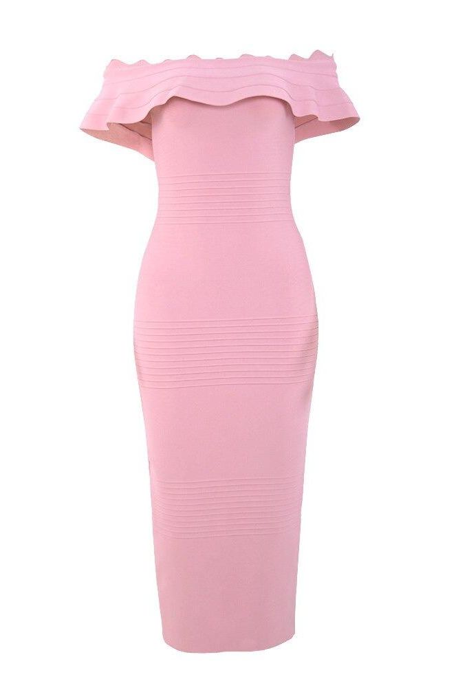 Billie Bandage Midi Dress - Dusty Pink - Stylish pink dress for special occasions | Buy Online