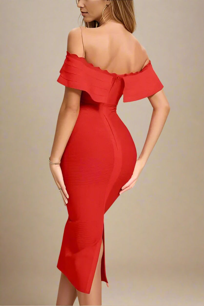 Shop  red dress - Perfect for special occasions | Billie Bandage Midi Dress - Lipstick Red
