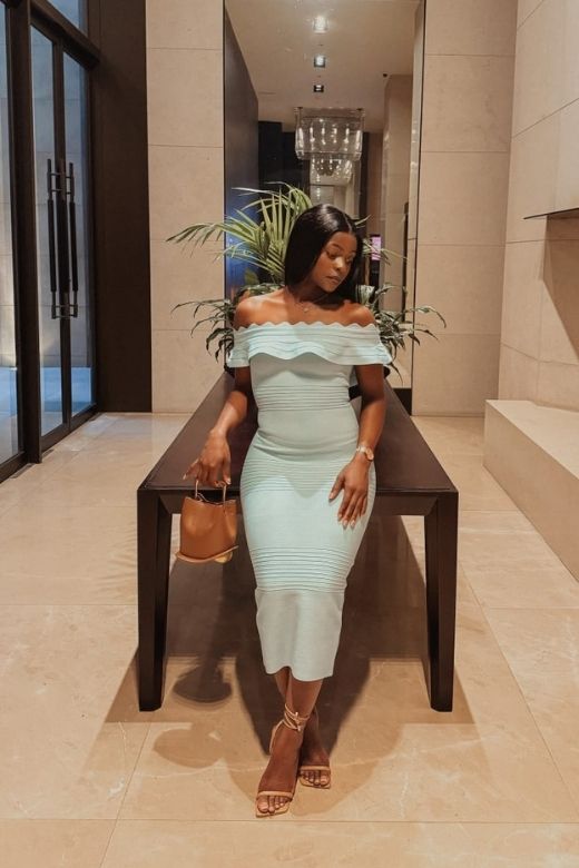 Shop  green dress - Perfect for special occasions | Billie Bandage Midi Dress - Mint Green