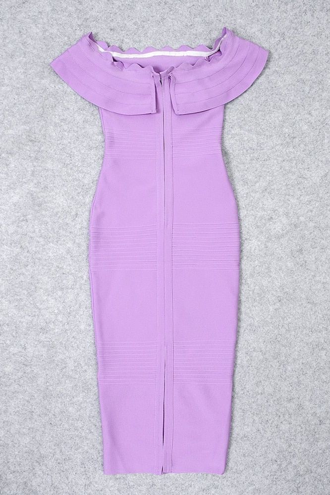 Billie Bandage Midi Dress - Violet Purple - Stylish purple dress for special occasions | Buy Online