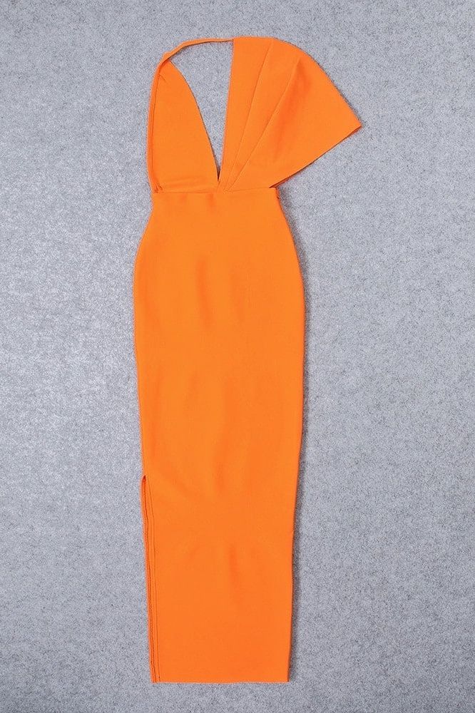 Stylish orange dress | Blake Bandage Maxi Dress - Apricot Orange - Ideal for special occasions