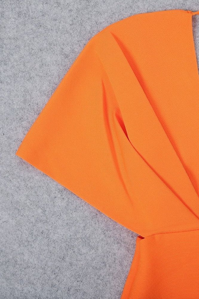 Blake Bandage Maxi Dress - Apricot Orange - Stylish orange dress for special occasions | Buy Online