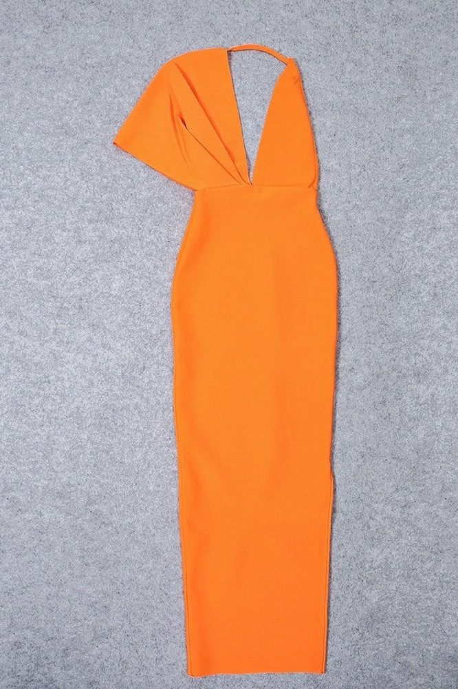 Stylish orange dress | Blake Bandage Maxi Dress - Apricot Orange - Ideal for special occasions