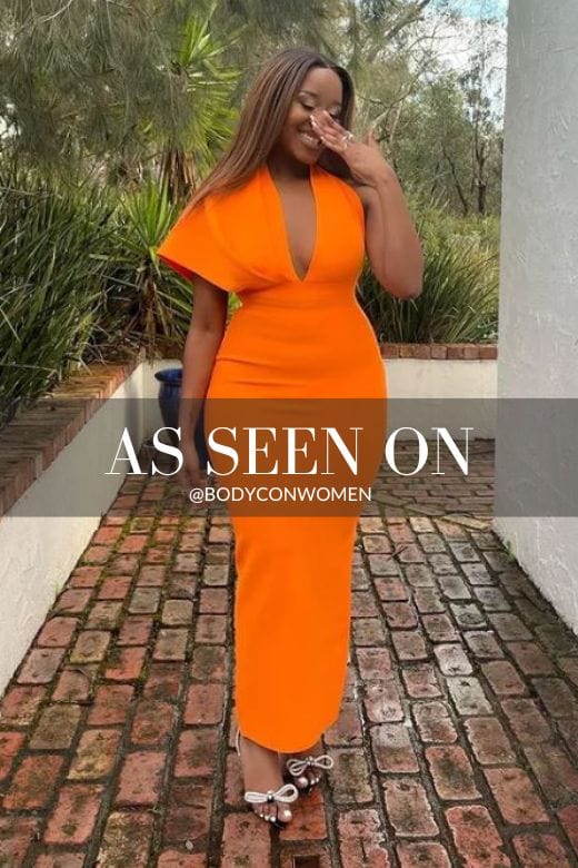 Stylish orange dress | Blake Bandage Maxi Dress - Apricot Orange - Ideal for special occasions