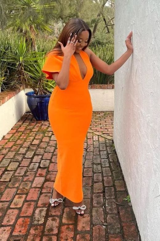 Stylish orange dress | Blake Bandage Maxi Dress - Apricot Orange - Ideal for special occasions
