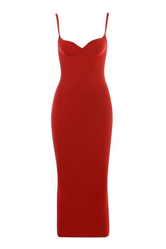 Stylish red dress | Blanche Bandage Midi Dress - Lipstick Red - Ideal for special occasions