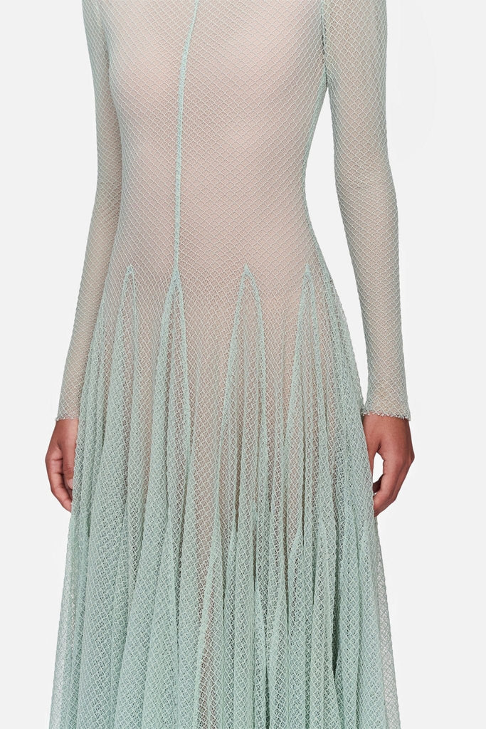 Shop  beautiful dress - Perfect for special occasions | sabrina mint mesh long sleeve slim maxi dress
