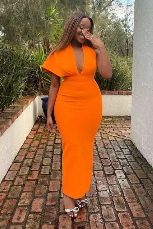 Stylish orange dress | Blake Bandage Maxi Dress - Apricot Orange - Ideal for special occasions