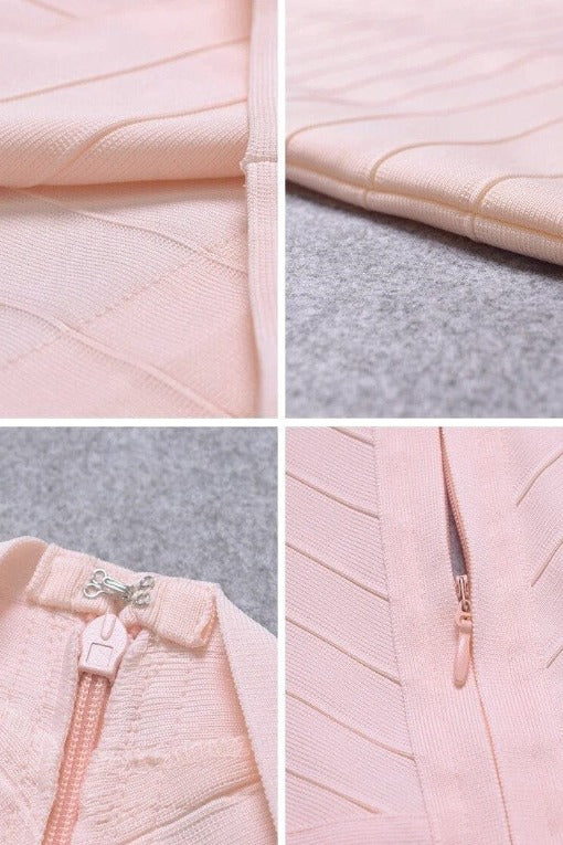 Miranda Bandage Mini Dress - Dusty Pink - Stylish pink dress for special occasions | Buy Online