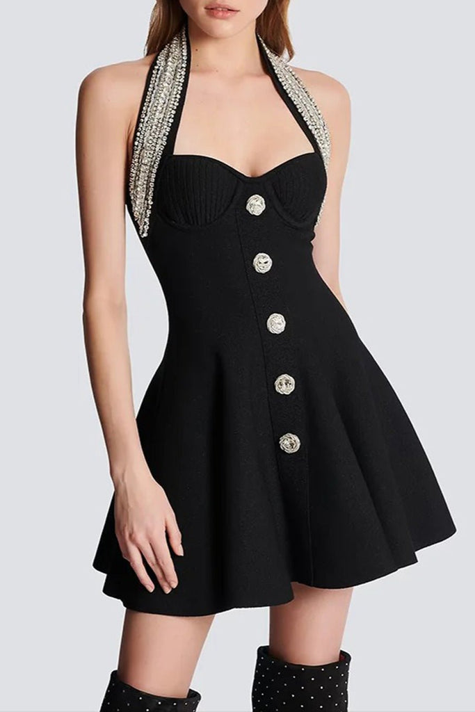 Stylish beautiful dress | Brianna Sleeveless Diamond Mini Dress - Ideal for special occasions