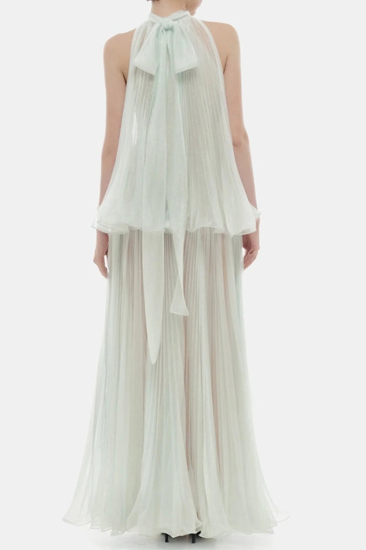 georgia Sleeveless Pleated Maxi Dress - Mint