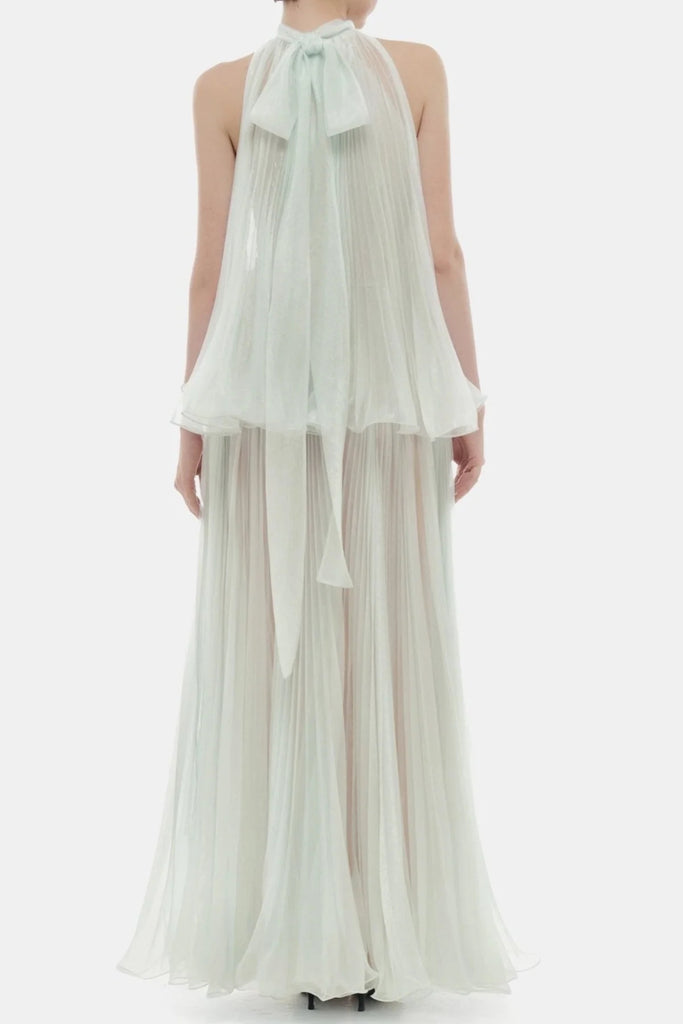georgia Sleeveless Pleated Maxi Dress - Mint - Stylish beautiful dress for special occasions | Buy Online
