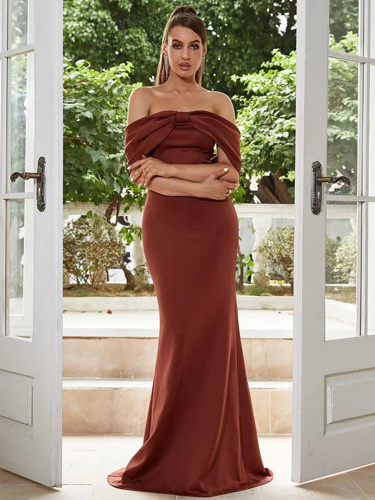 Stylish beautiful dress | Off Shoulder Knot Mermaid Dress - Ideal for special occasions