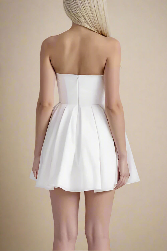 Shop  white dress - Perfect for special occasions | Capri Strapless Mini Dress - White Pearl