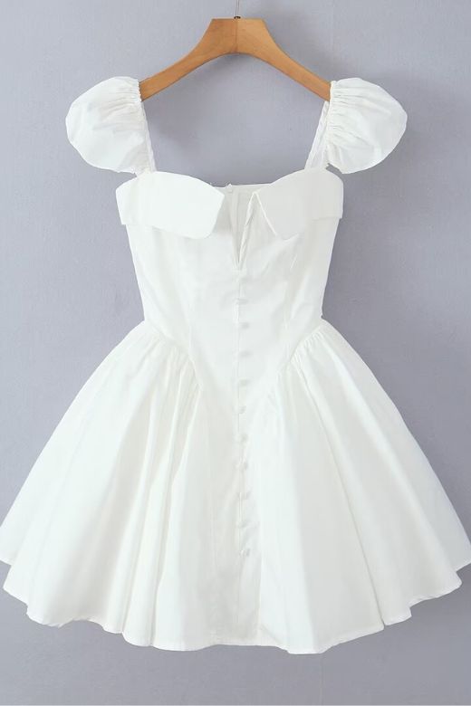 Stylish white dress | Cara Bodycon Mini Dress - White Pearl - Ideal for special occasions