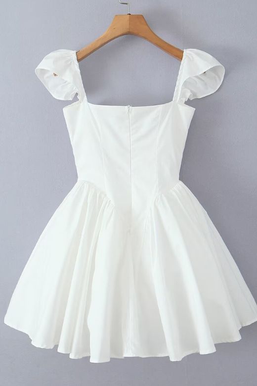 Stylish white dress | Cara Bodycon Mini Dress - White Pearl - Ideal for special occasions