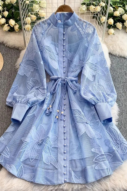 Caroline Floral Mesh Mini Dress