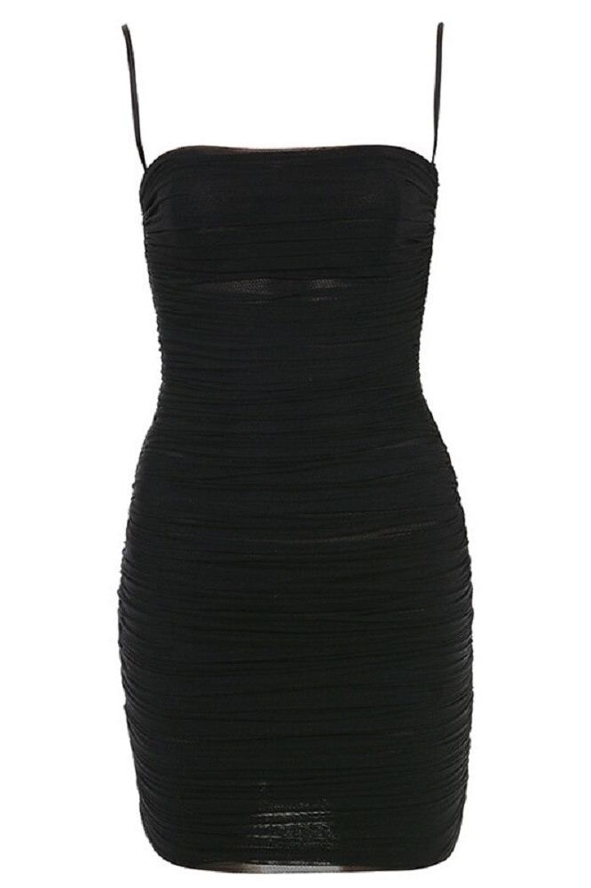 Stylish black dress | Cassie Bodycon Wrap Mini Dress - Classic Black - Ideal for special occasions