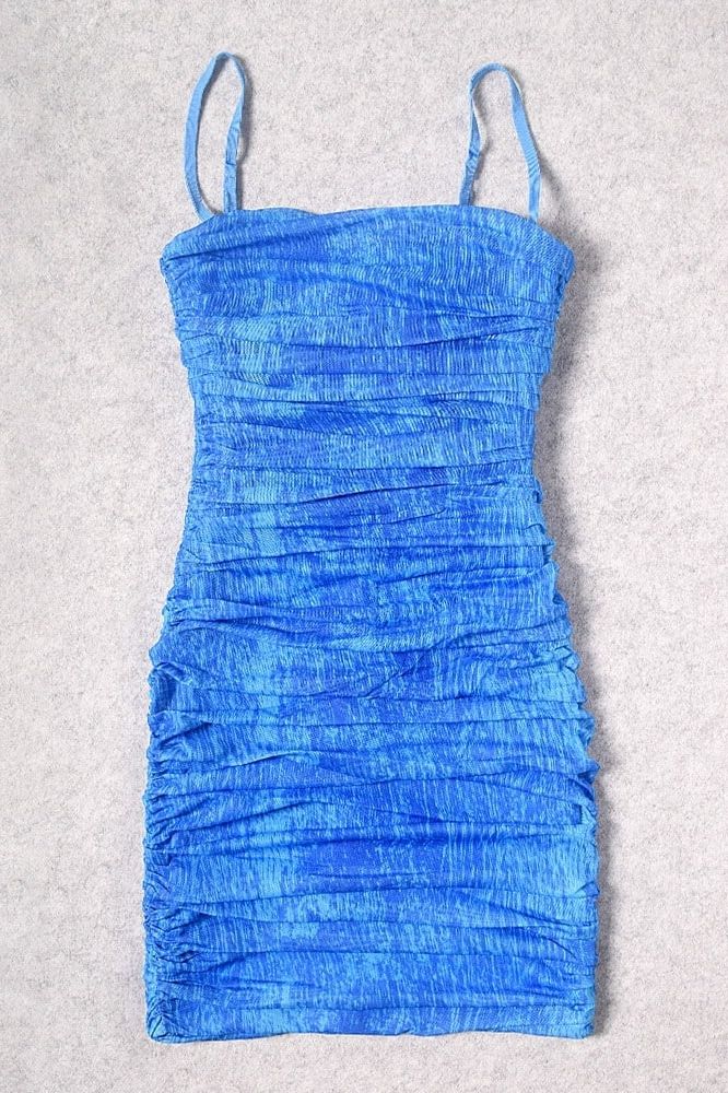 Cassie Bodycon Wrap Mini Dress - Royal Blue - Stylish blue dress for special occasions | Buy Online