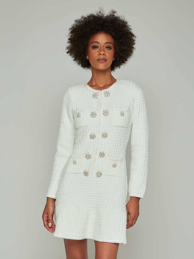 Cassie Honeycomb Crewneck Mini Dress - Stylish beautiful dress for special occasions | Buy Online