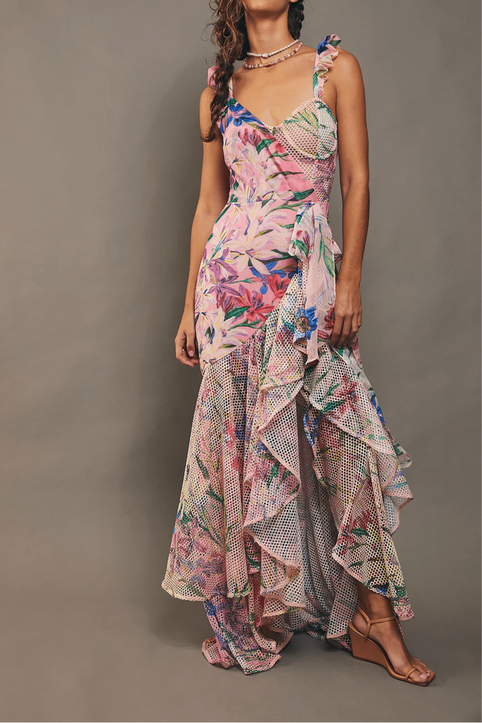 Shop  beautiful dress - Perfect for special occasions | Rhys Printed Ruffle Two-piece Swim Set